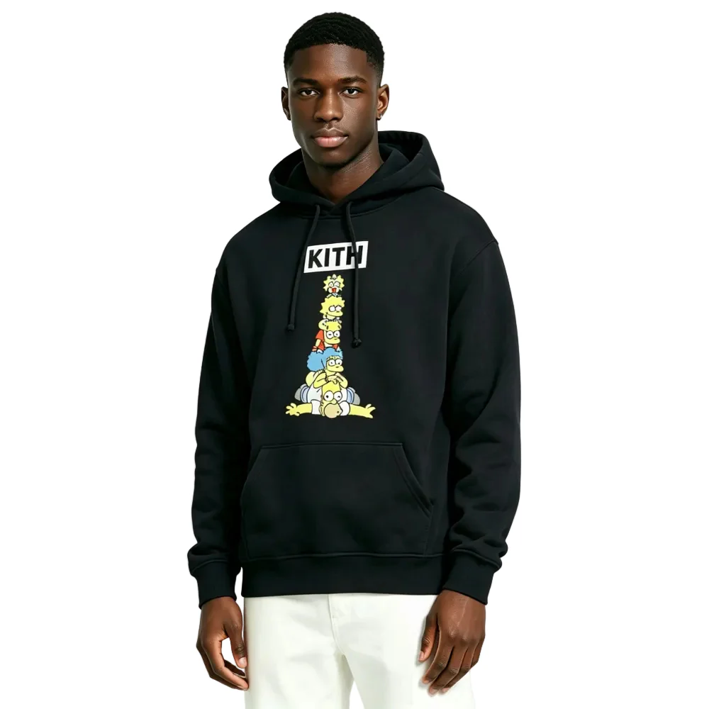Kith For The Simpsons Family Stack Hoodie Black - Image 2