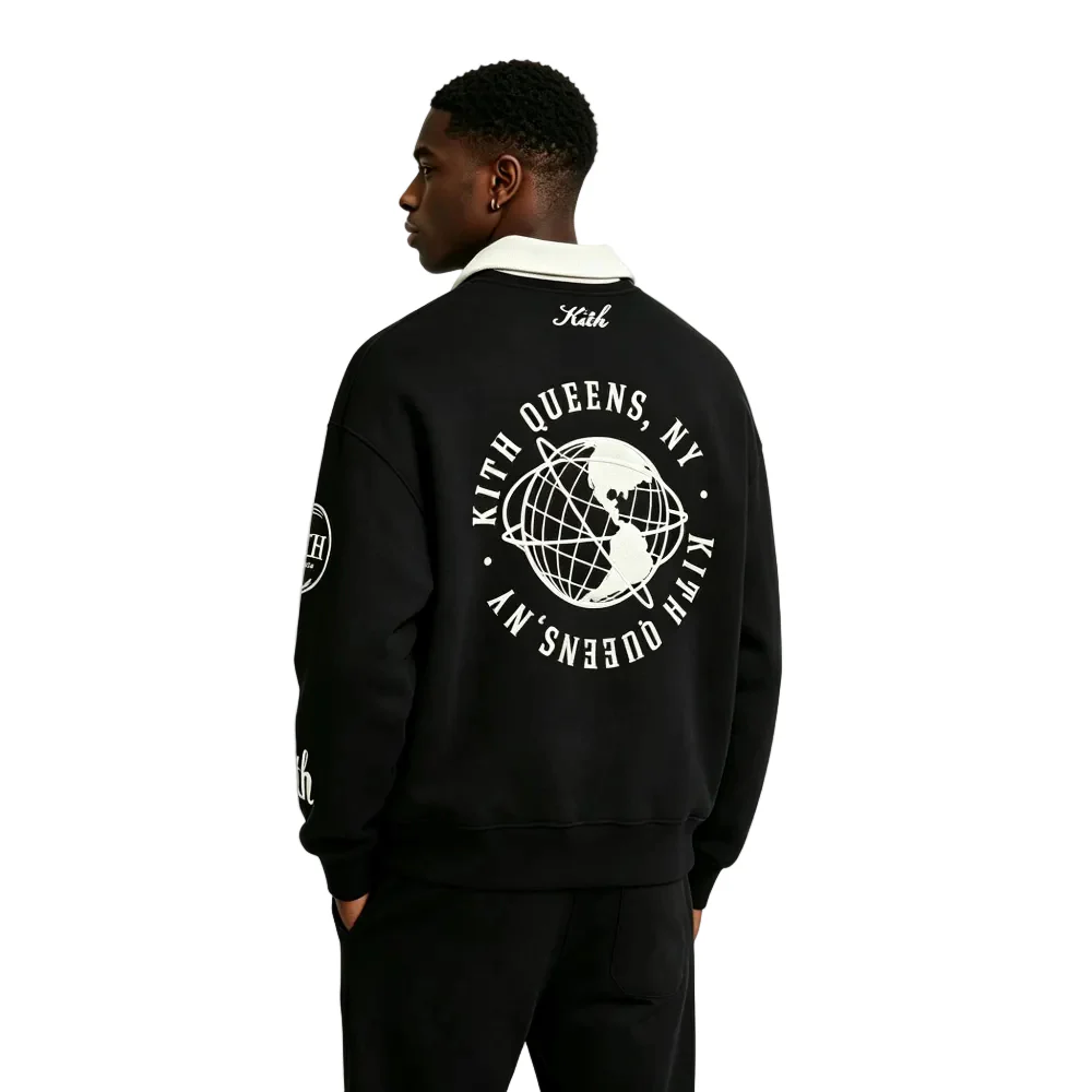 Kith Nelson Collared Rugby Pullover Black - Image 4