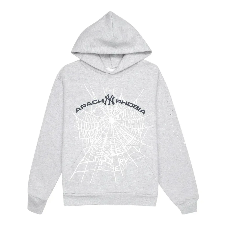 Sp5der Arach NY Phobia Hoodie Ash Grey