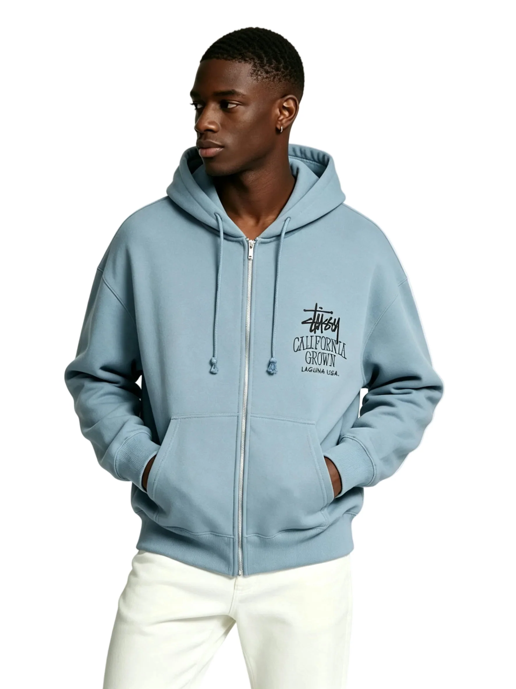 Stussy Cali Grown Zip Hoodie Slate - Image 3
